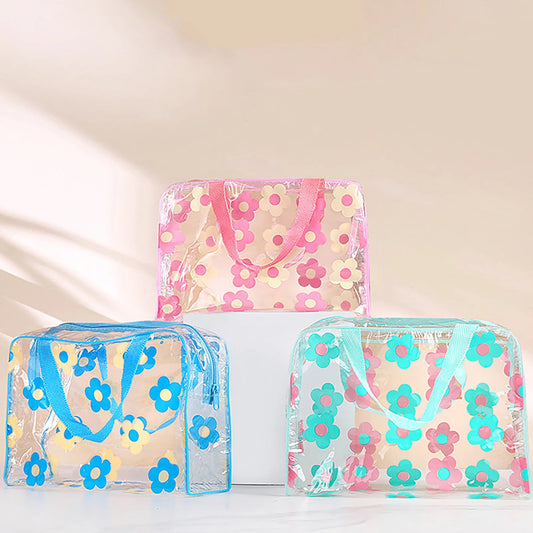 Transparent Travel Cosmetic Bag Large Capacity and Lightweight Design for Small Items Storage Management Peaceful Pleasures Health and Wellness