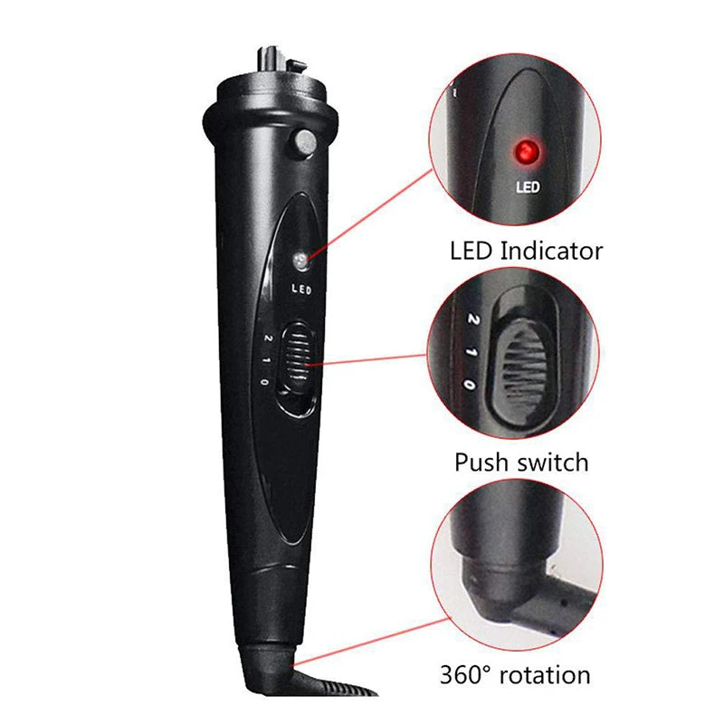 Curling Iron 3-In-1 Curly Hair Stick Set All-In-One Curly Hair Curler Interchangeable Ceramic Barrels Fast Heating Curler Peaceful Pleasures Health and Wellness