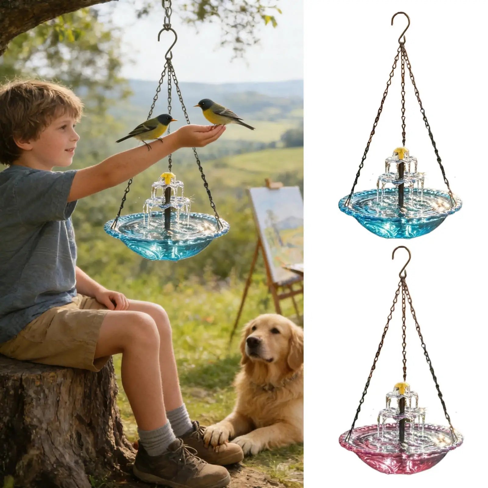Solar Bird Bath Outdoor Hummingbird Water Bowl Hummingbird Bathing Bowl For Garden Patio Backyard Front Yard Balcony Deck Peaceful Pleasures Health and Wellness