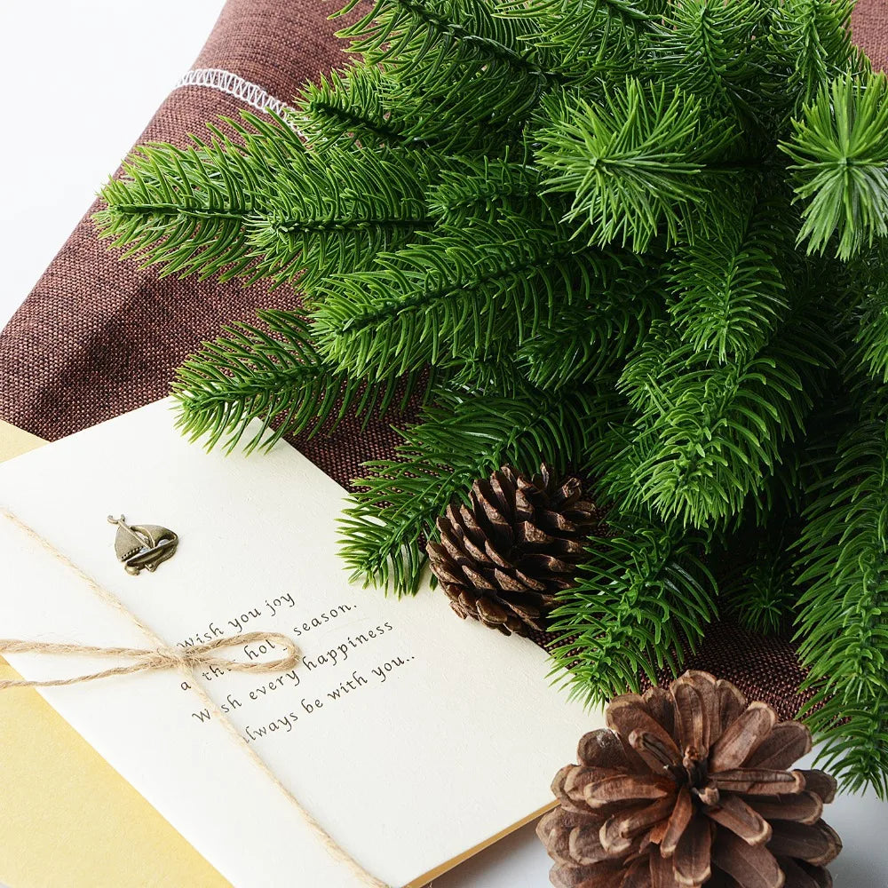 Artificial Pine Branches Christmas Garland Wreath Decor 10/25PCS