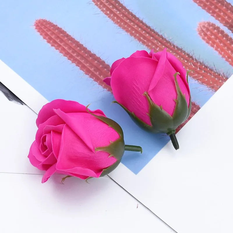 Artificial Soap Rose Flowers 50/100 Pcs – Wedding DIY Decor