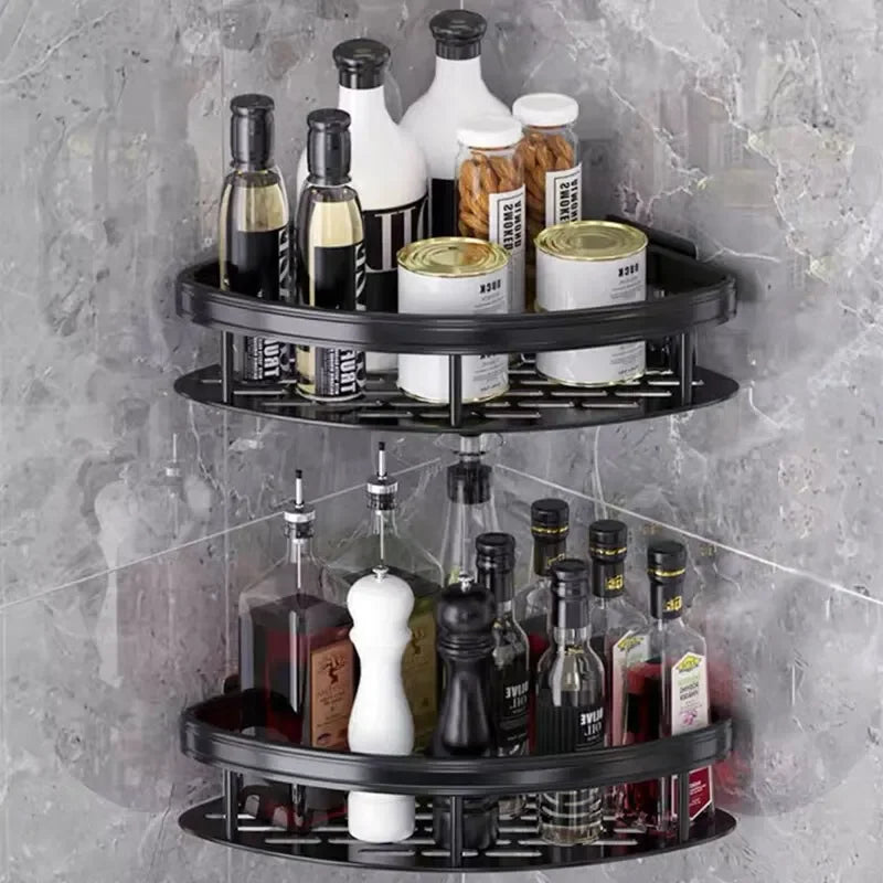 Bathroom Storage Rack, Bathroom Shelves, No-Drill Wall Mount Corner Shelf, Shower Storage Rack Holder Peaceful Pleasures Health and Wellness