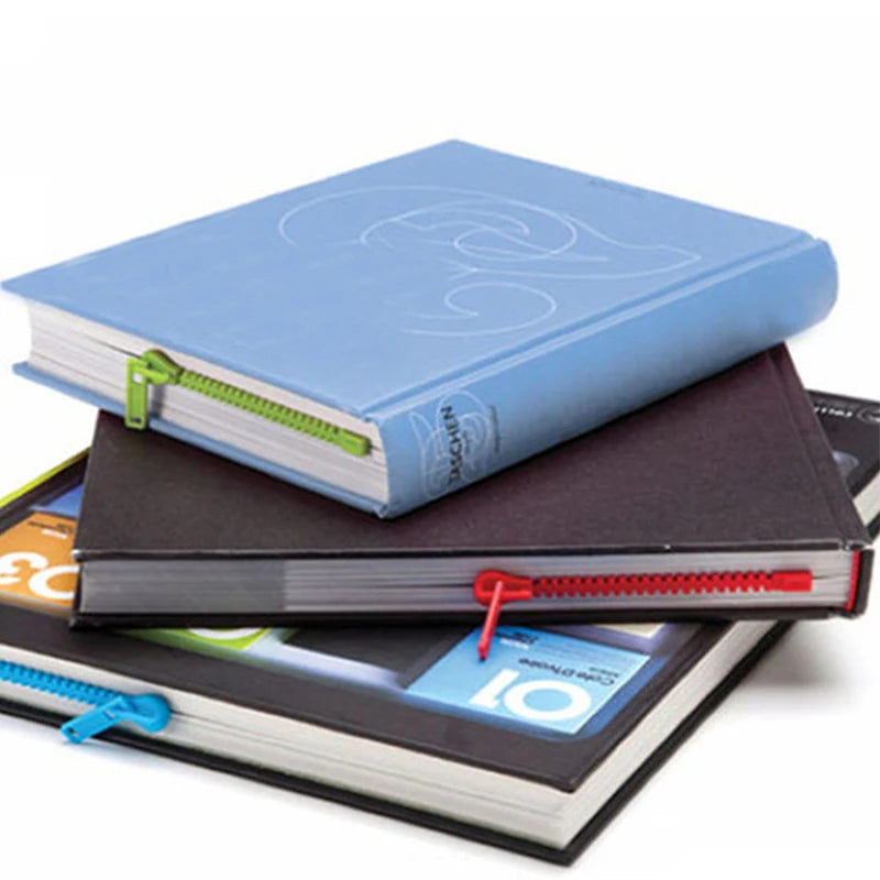 Creative Zipper Bookmark Dual-function Organizer Divided Pages Easy