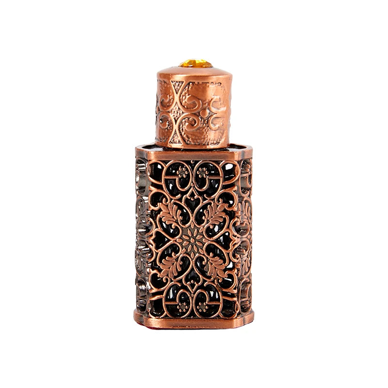 Luxury 3ml Mini Antiqued Perfume Refillable Bottle Arab Style Essential Oils Atomizer Perfume Spray Bottle Peaceful Pleasures Health and Wellness Copper