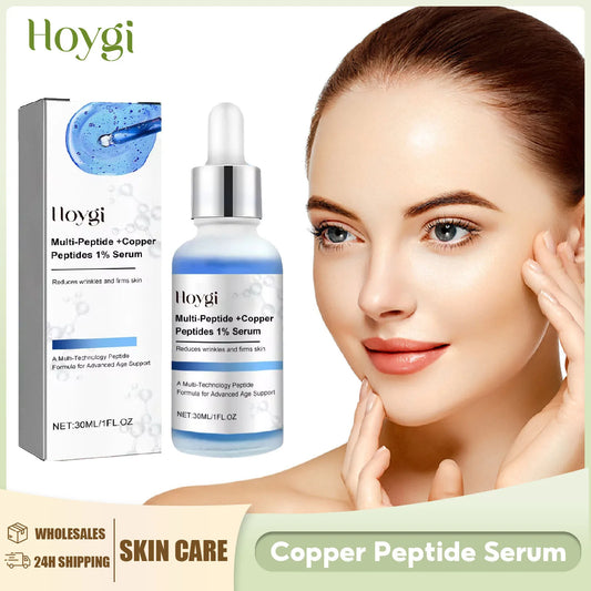 Blue Copper Peptide Serum Anti Wrinkle Shrink Pores Skin Care Rejuvenation Hyaluronic Acid Brightening Spot Moisturizing Serum Peaceful Pleasures Health and Wellness