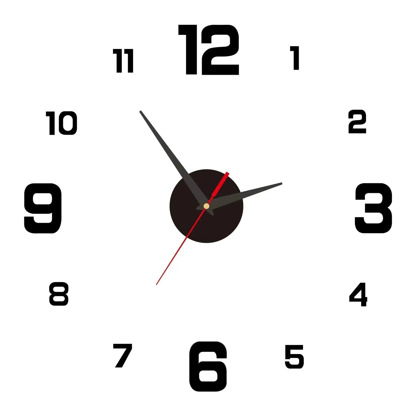 Large Acrylic Mirror Wall Clock – Modern LED Home Décor