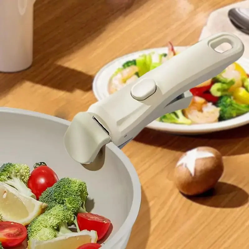 White & Grey Anti Scalding cookware sets with detachable handles Replacement universal pot handle All-purpose detachable handle Peaceful Pleasures Health and Wellness