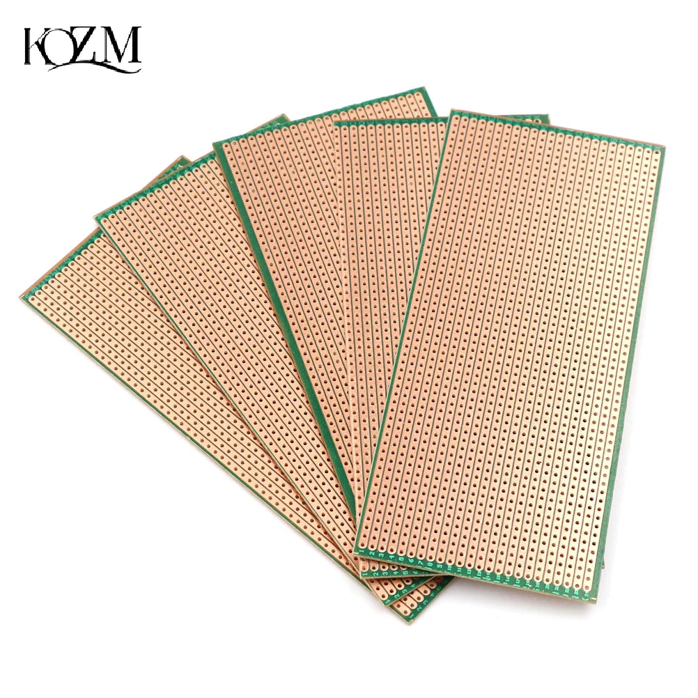 5-Pack Stripboard Veroboard Uncut PCB Single-Sided 6.5×14.5cm