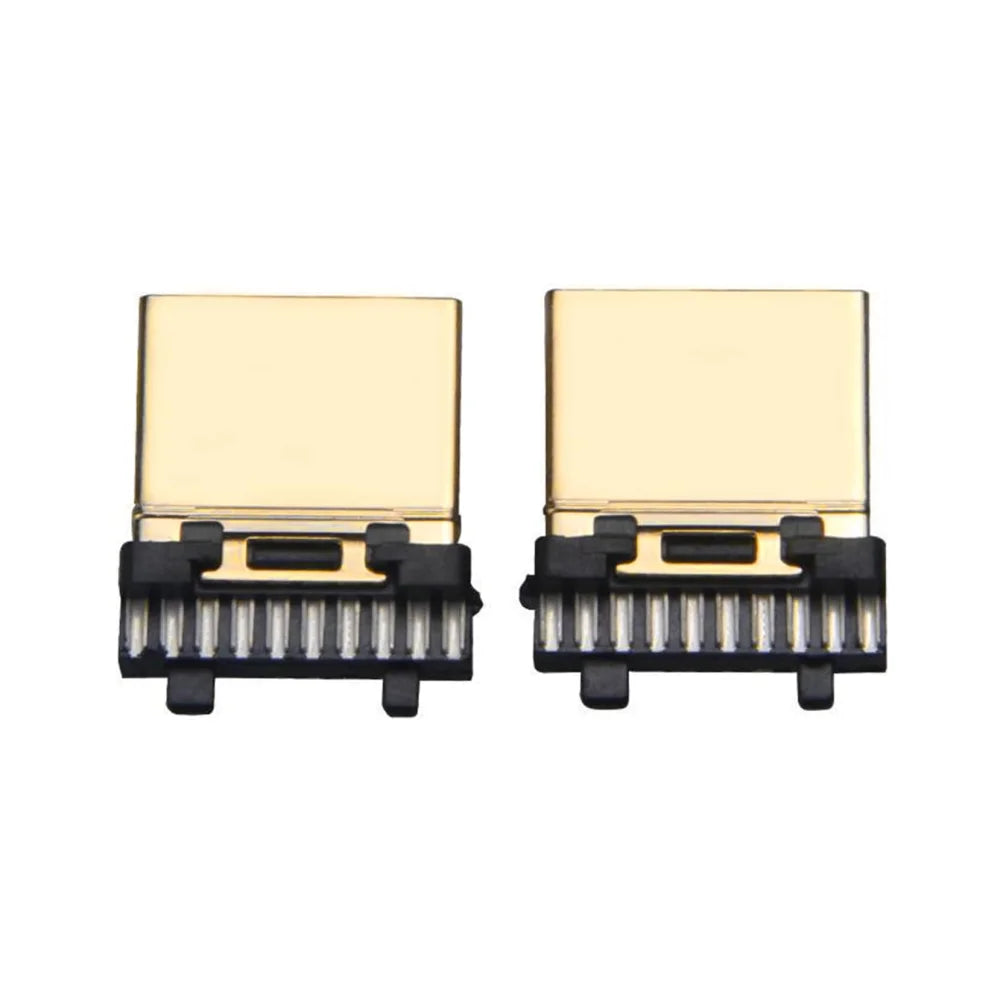 50/10pcs HDMI Male Connector Gold Plated 19 Pin Repair Plug Soldering Wire Type Connectors Use for Electronics Repair Peaceful Pleasures Health and Wellness