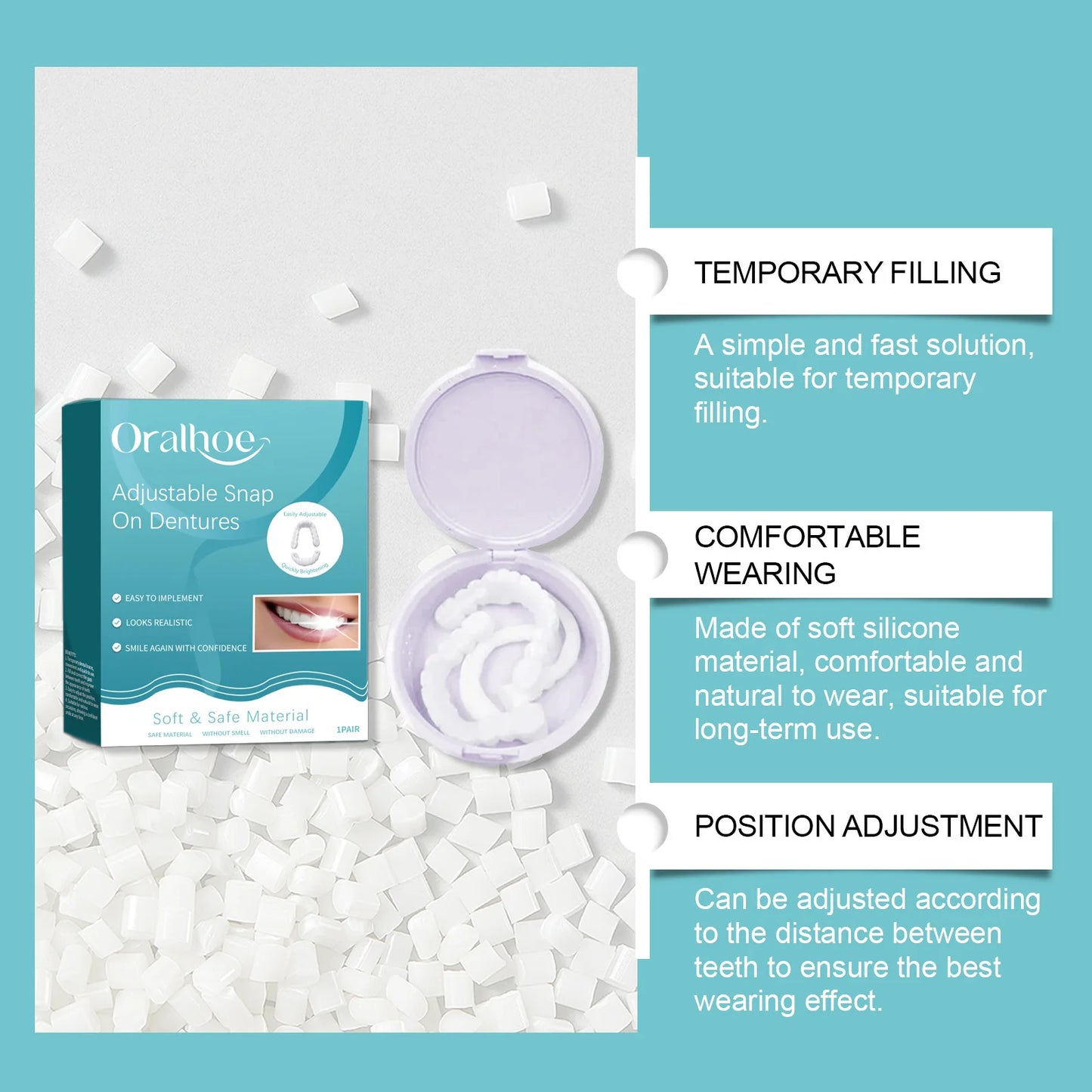 Oralhoe Snap-On Veneers & Temporary Denture Kit – Perfect Smile