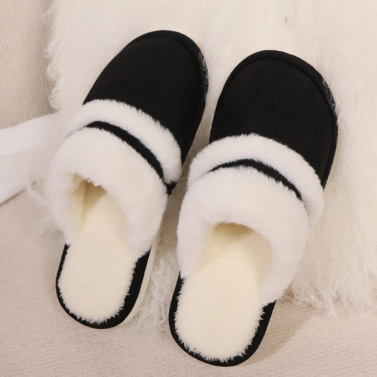 Women's Winter Plush Slippers – Warm Non-Slip Indoor Slides