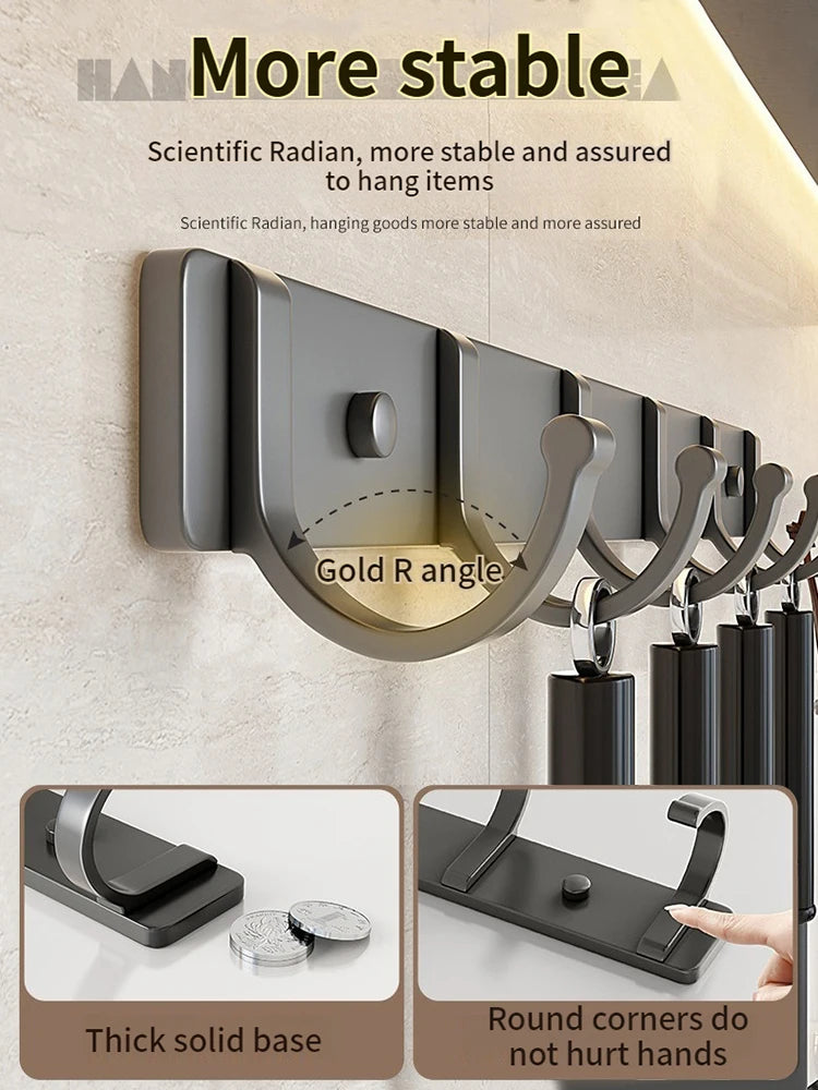 No-Drill Coat & Robe Hook | Aluminum Wall Hanger Organizer