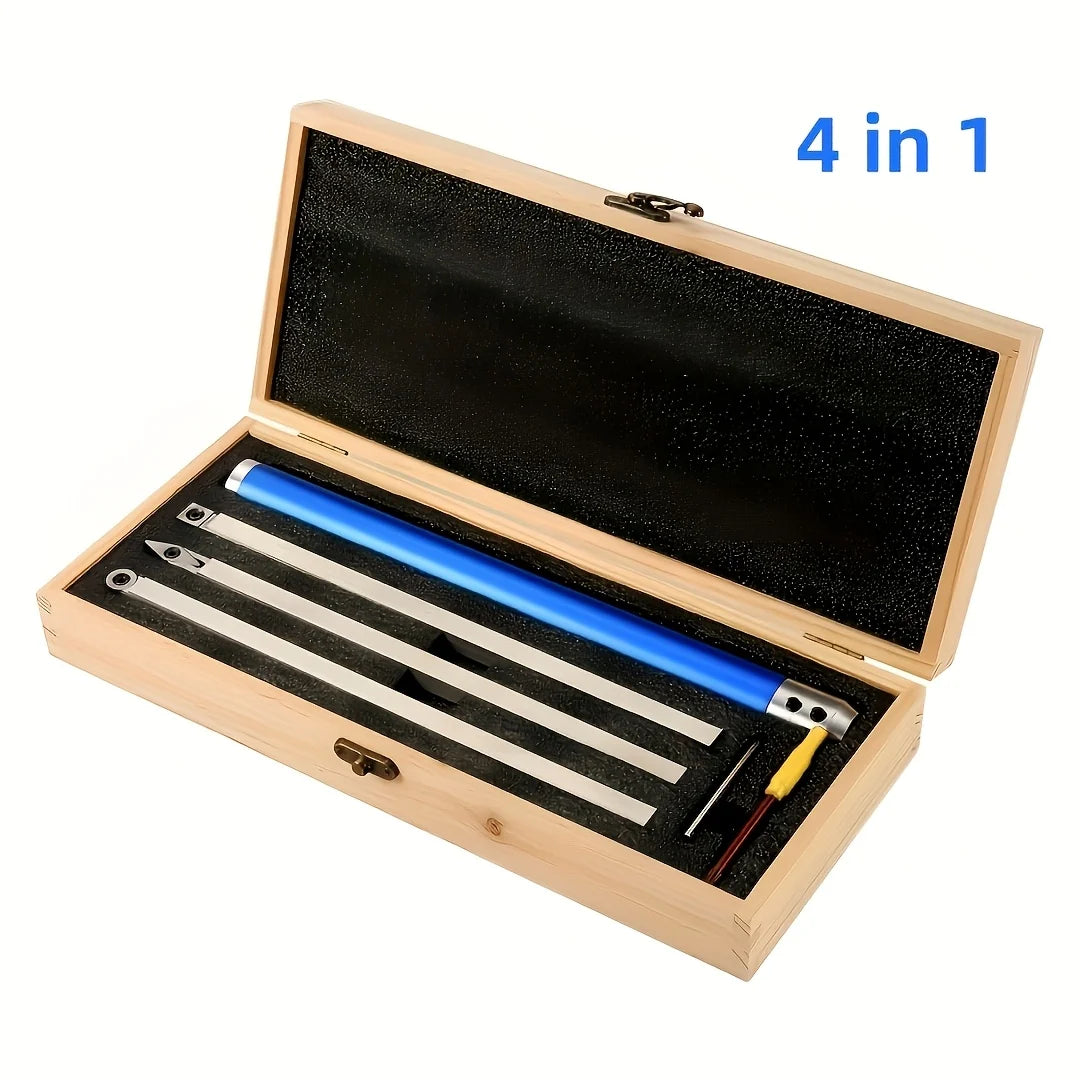 4 6-in-1 Carbide Tip Wood Lathe Chisel Cutting Inserts Storage Box
