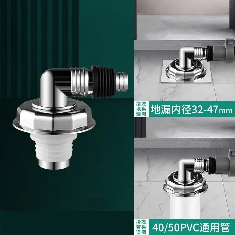 Washing Machine Floor Drain Adapter – Anti-Overflow Elbow Connector