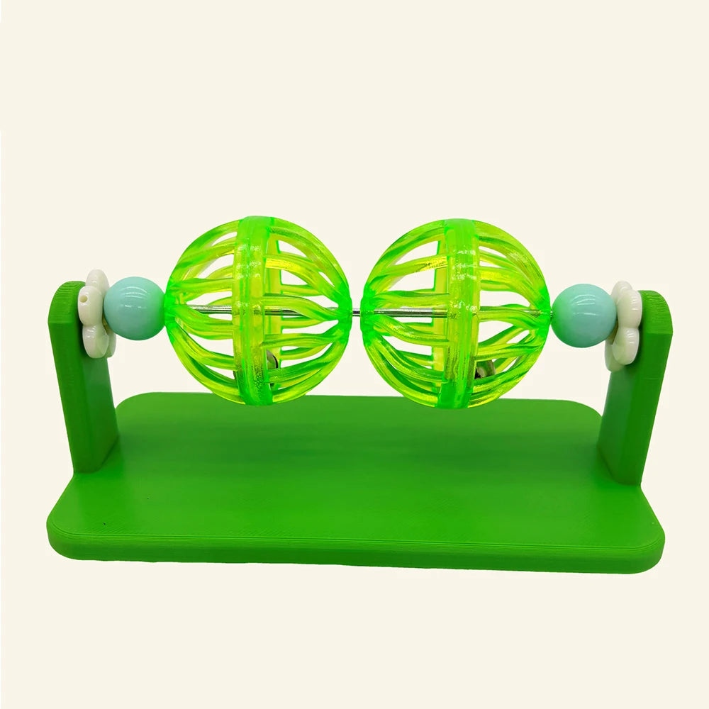 Hamster Rotating Bell Ball Toy | Cage Enrichment for Dwarf & Syrian Small Animal Toy Peaceful Pleasures Health and Wellness light green