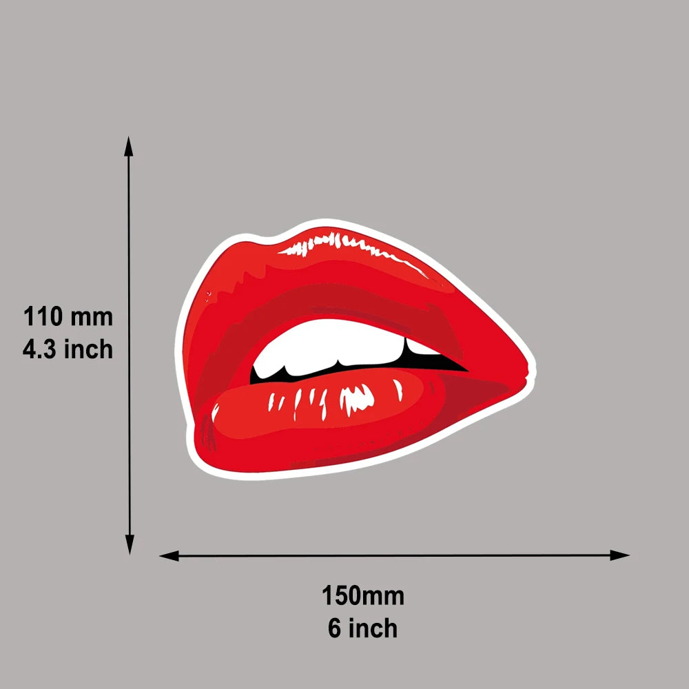 2pcs Red Lips Funny Vinyl Car & Motorbike Sticker Decals 15cm
