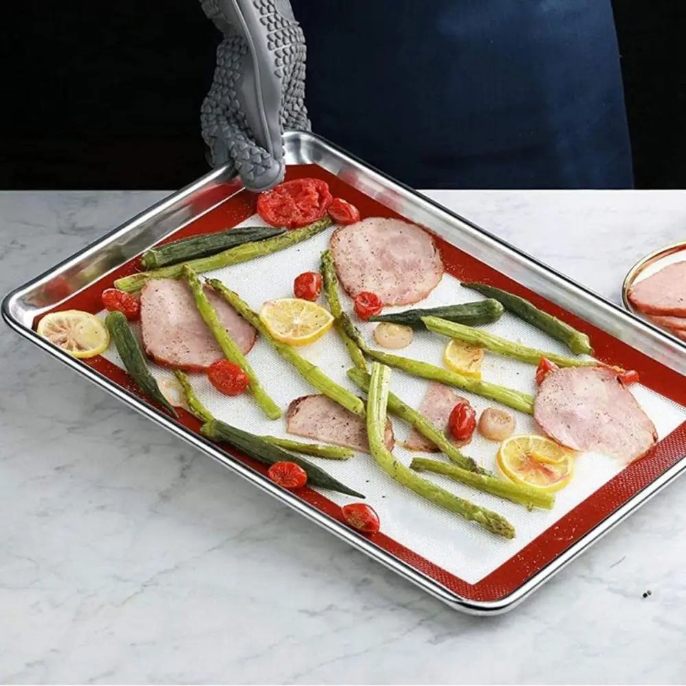 Non-Stick Silicone Baking Mat with Red Border, Reusable and Heat-Resistant, Easy to Clean, Ideal for Every Home Baker's Kitchen Peaceful Pleasures Health and Wellness