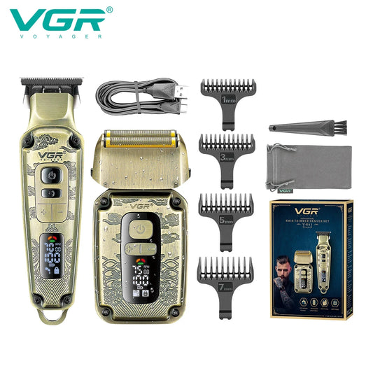 VGR 641 2 in 1 Professional Hair Trimmer Electric Shaver Set Men's Beard Trimmer Edge Hair Clipper Razor Hair Cutter Machine Peaceful Pleasures Health and Wellness 641 usb