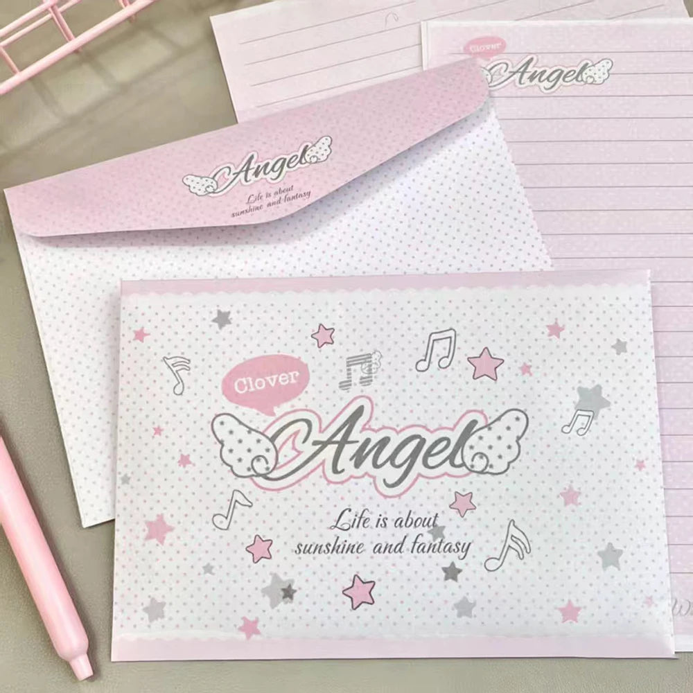 Angel Wings Envelope Letter Ins Beauty Pink Girl Heart Handwritten