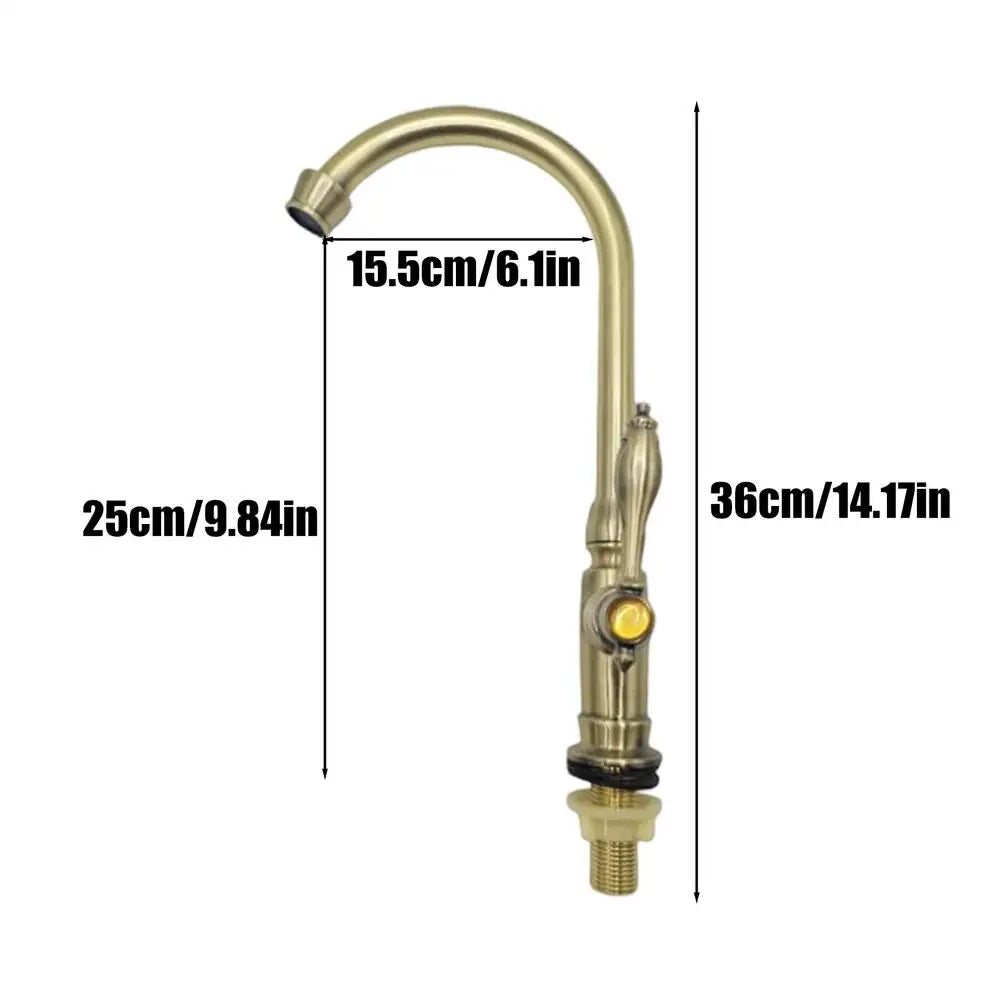 Retro Single Handle Basin Faucet | 360° Rotating Bathroom Tap
