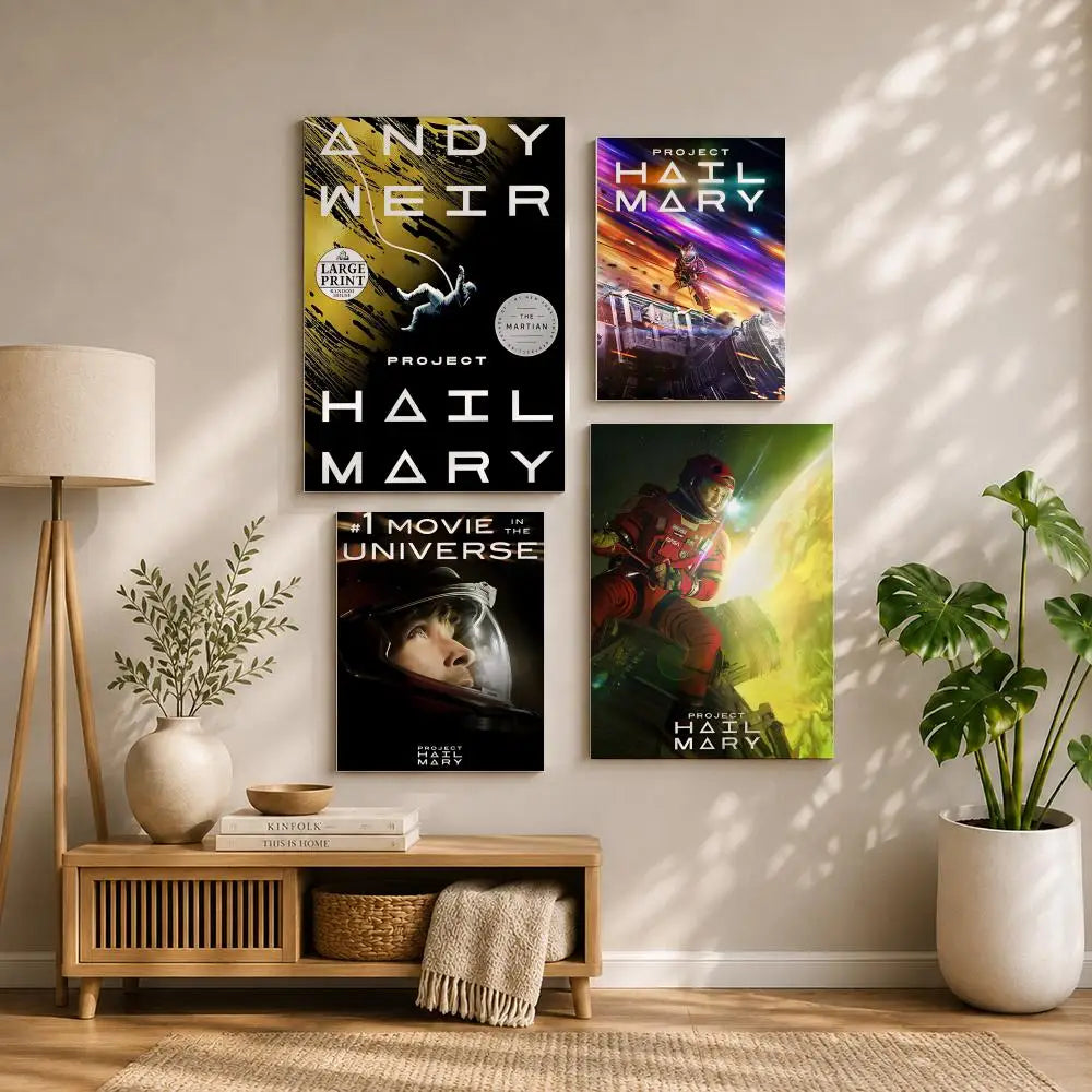 Movie-Project Hail Mary Poster HD Self Adhesive Waterproof Wall Art Ideal for Home Office Dorm Bedroom Great Gift Peaceful Pleasures Health and Wellness