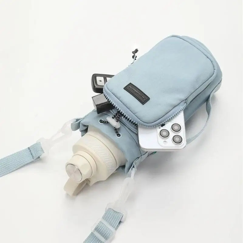 Water Bottle Sling Carrier Bag | Zipper Pocket for Hiking