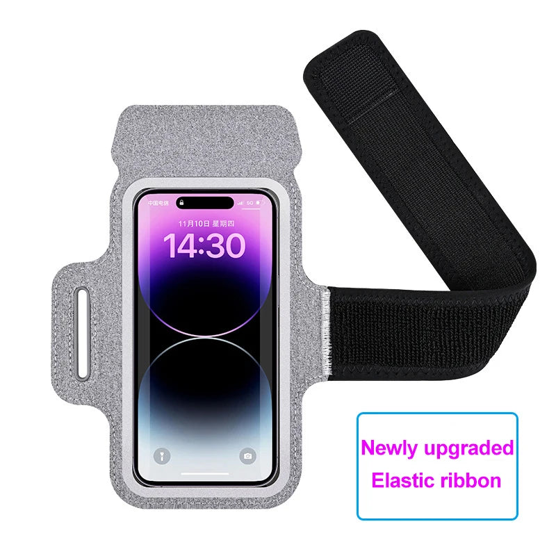mini cell phone armband for run Sport bag women Cell phone running bag for mobile phone wrist stand for men Sports Accessories Peaceful Pleasures Health and Wellness Gray elastic force