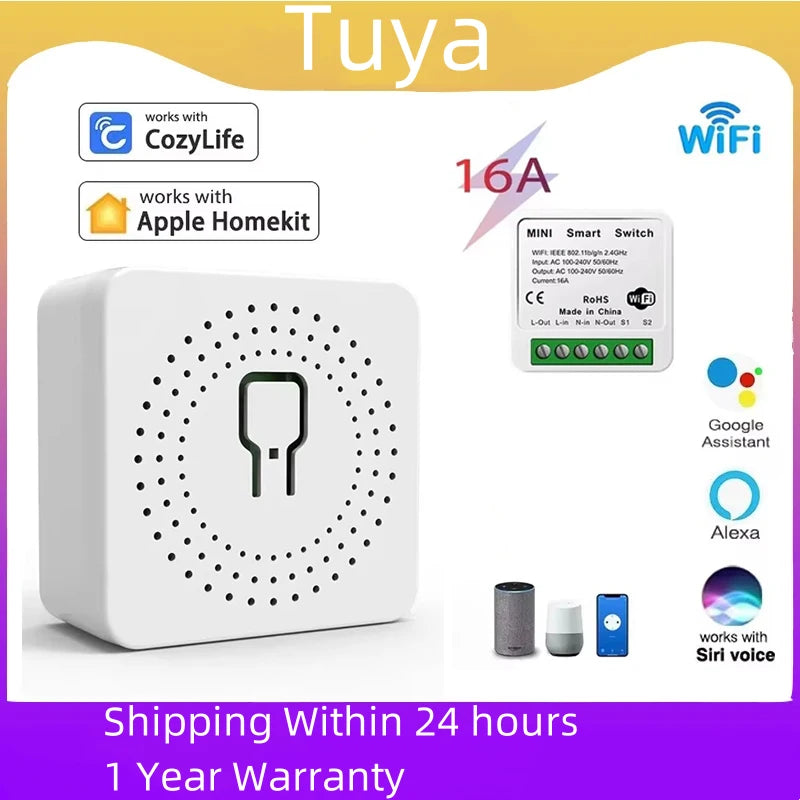 Smart Wireless Switch Mini Wifi Relay Breaker Siri Voice Wifi Smart Switches Control for Apple Homekit Alexa Google Home Peaceful Pleasures Health and Wellness