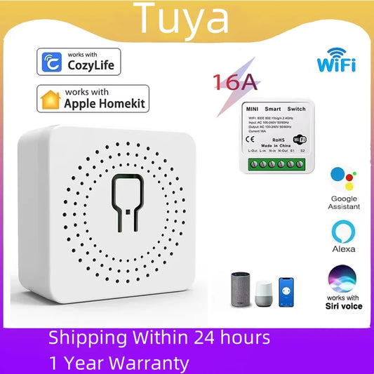 Smart Wireless Switch Mini Wifi Relay Breaker Siri Voice Wifi Smart Switches Control for Apple Homekit Alexa Google Home Peaceful Pleasures Health and Wellness