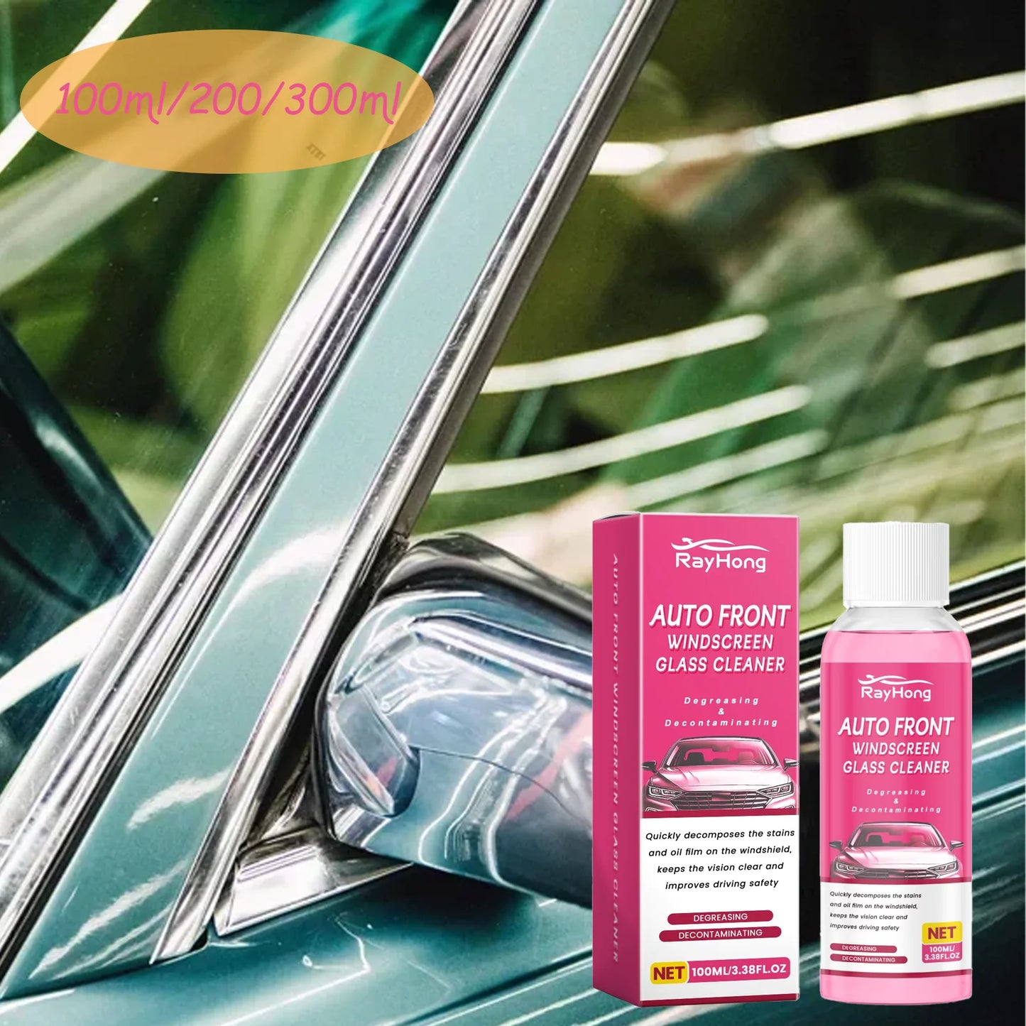 RAYHONG 100ml Car Glass Cleaner – Streak-Free & Anti-Fog
