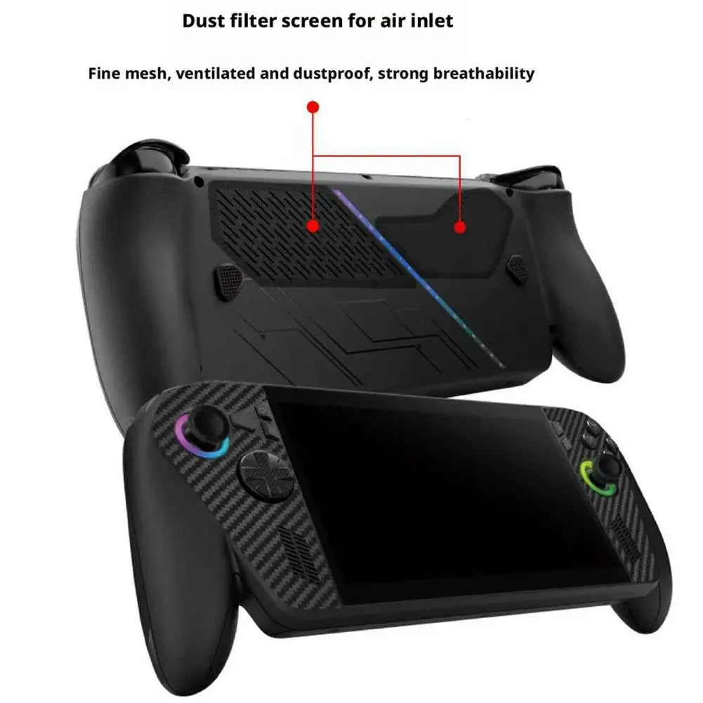 For ROG For Xbox Ally/X Universal Handheld Dust Plug Protection Kit + Panel Stickers + Silicone Joystick Caps Peaceful Pleasures Health and Wellness