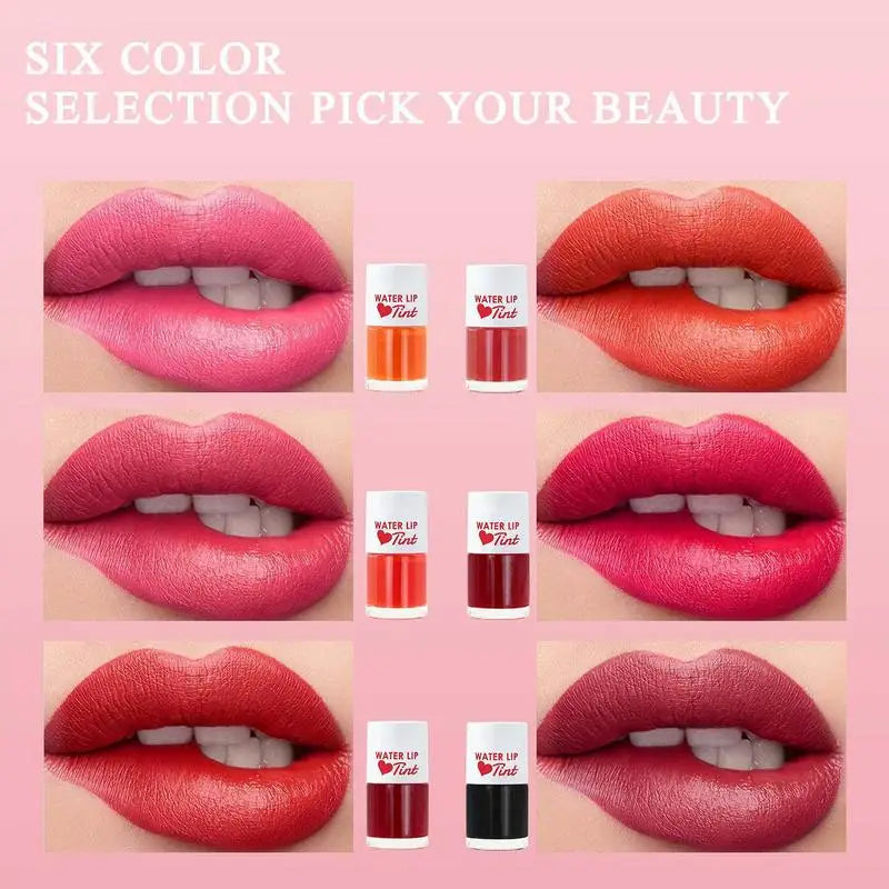 Matte Water Lip Tint & Cheek Blush – Waterproof, 6 Colors