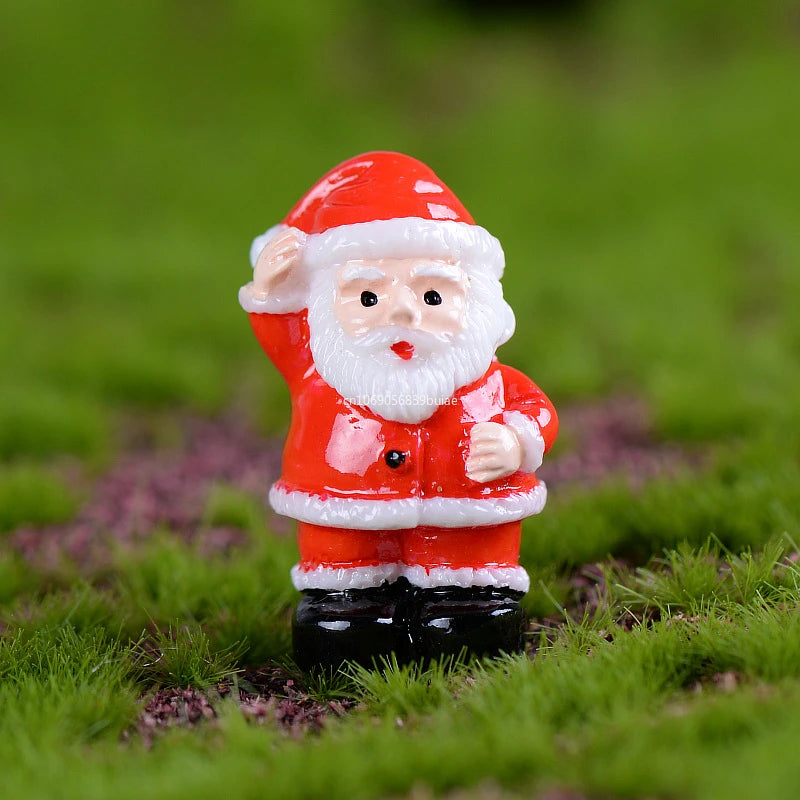 1pcs Fairy Garden Cartoon Ornaments Resin Craft Gift Christmas Santa Snowflake Snowman Miniature Figurine Accessories Home Decor Peaceful Pleasures Health and Wellness