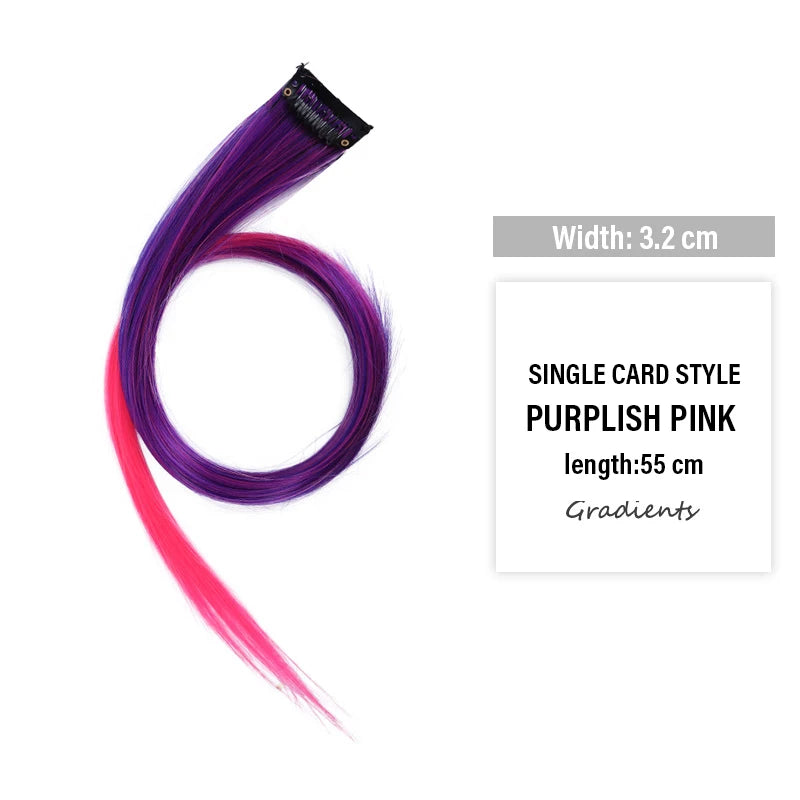 Colored Clip-In Hair Extensions | 55cm Synthetic Weft