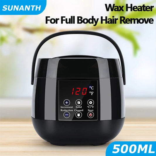 500ml Electric Wax Heater Kit – LCD Display & 200g Wax Beans Wax Heater Kit Peaceful Pleasures Health and Wellness