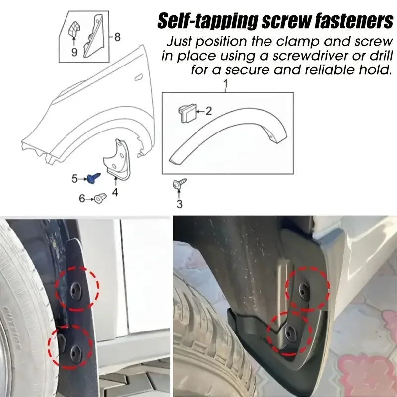 Car Self-tapping Screws U-shaped Metal Spacers Threaded Clips Auto