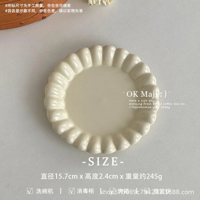 Ceramic Dinner Plates – Round Porcelain Dessert & Pasta Plate Ceramic Dinner Plate Peaceful Pleasures Health and Wellness 6.15Inches