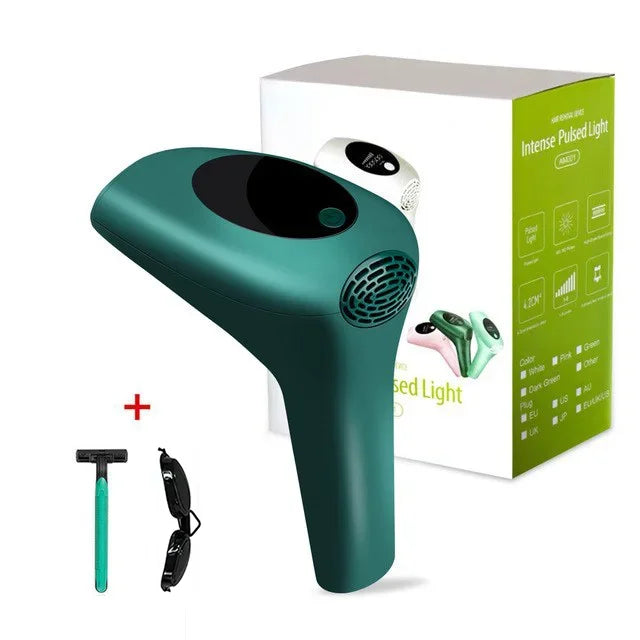 IPL Hair Removal Device – Permanent, Whole Body Peaceful Pleasures Health and Wellness Dark Green US Plug