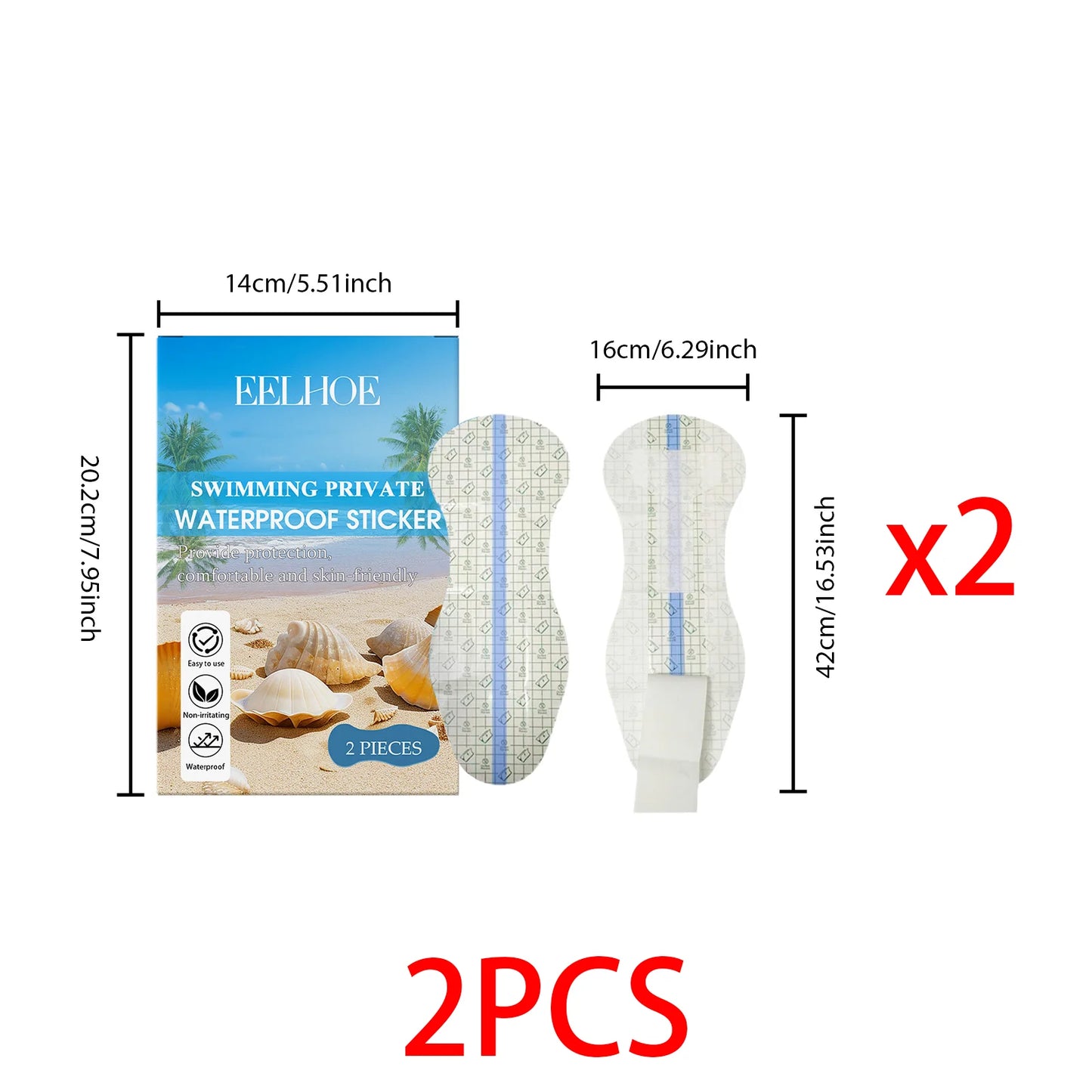 Waterproof Invisible Swim Body Patches for Women | 2-Pack