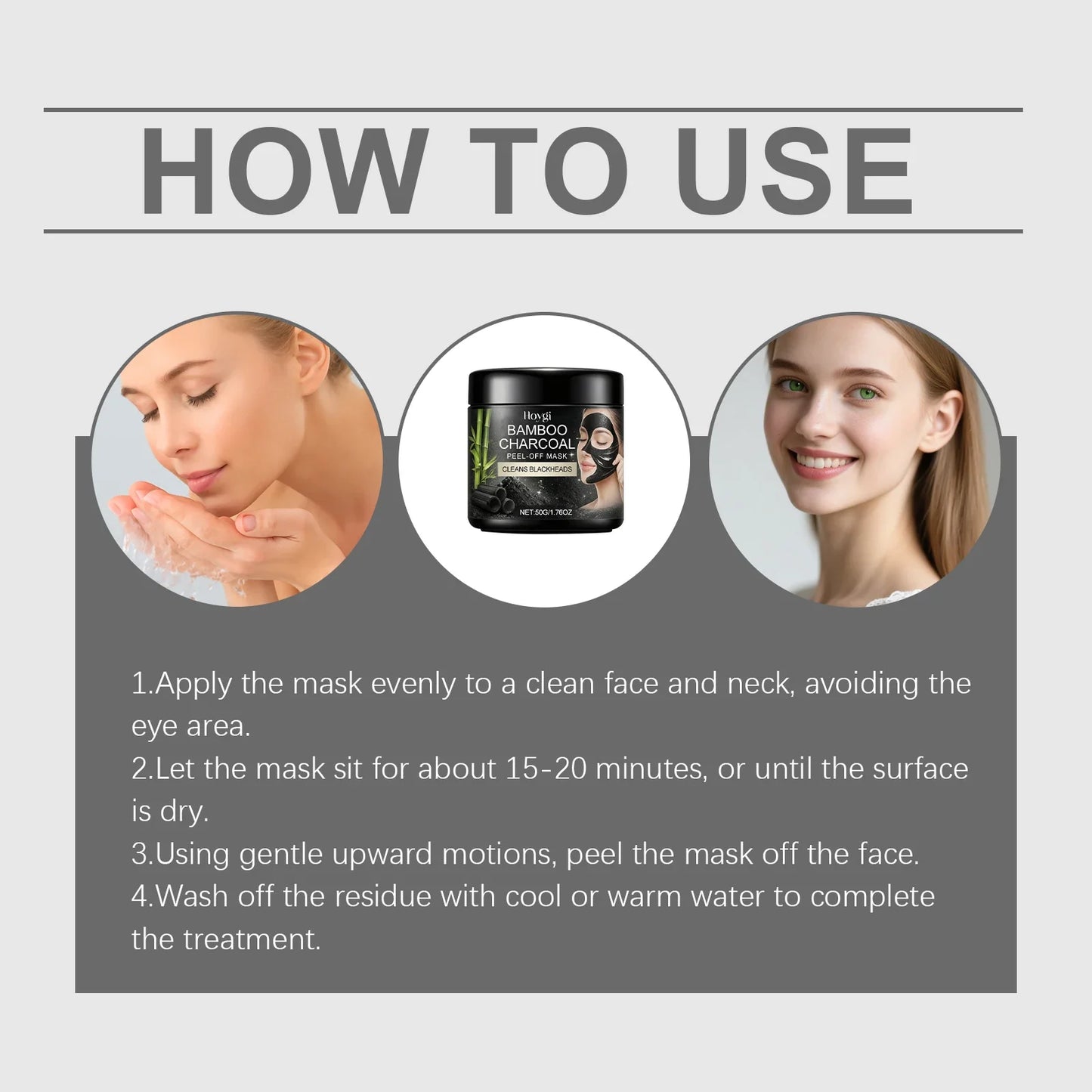 Bamboo Charcoal Peel-Off Mask – Hydrating & Cleansing