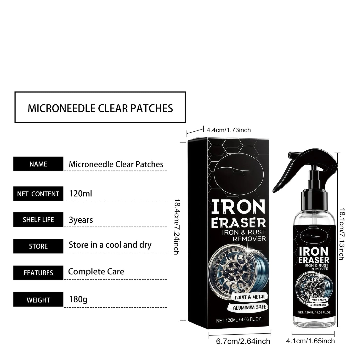 Car Rust Remover Spray – Wheel & Paint Cleaner 120ml