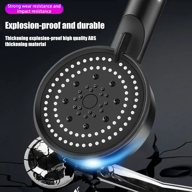 5-Mode Handheld Shower Head | Universal Fit, ABS & Silicone