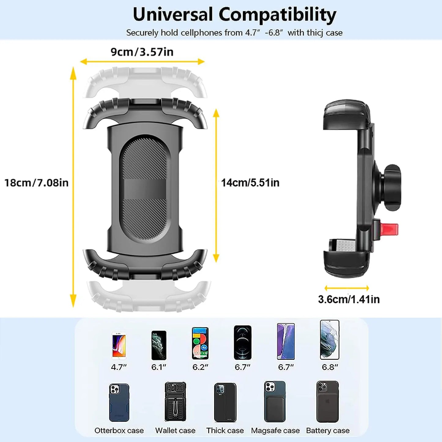 360° Bike & Motorcycle Phone Holder – Universal Non-Slip Mount