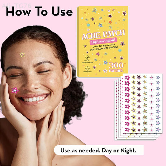 300 Pcs Star Acne Patches – Invisible, Waterproof & Breathable Acne Spot Patches Peaceful Pleasures Health and Wellness
