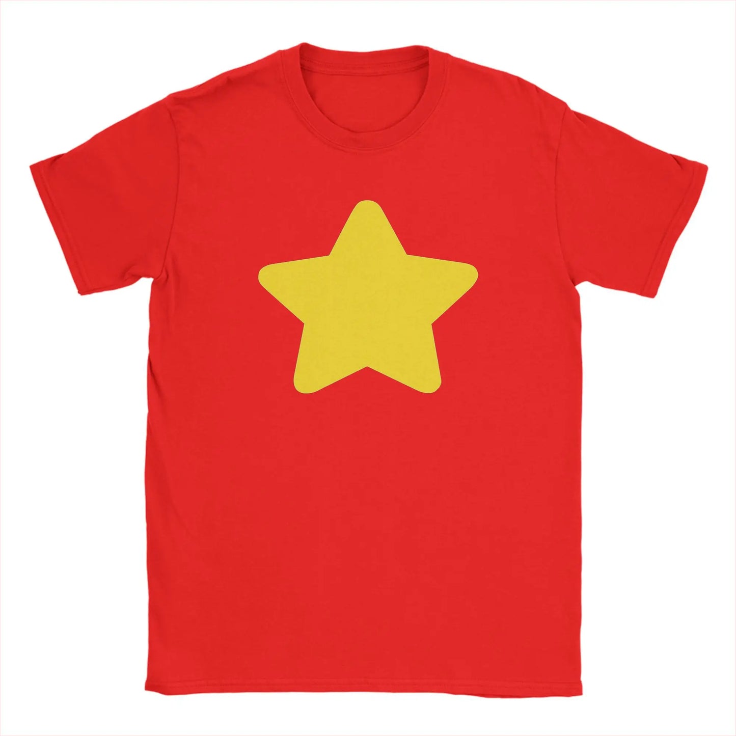 Casual Stevens Universes T-Shirt Men Round Collar Pure Cotton T Shirt Star Short Sleeve Tee Shirt Printed Tops Peaceful Pleasures Health and Wellness Red S