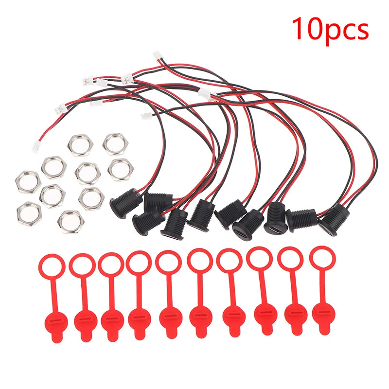 USB Type-C 2-Pin Female Charging Socket 3A with Cover Caps USB-C Charging Socket Peaceful Pleasures Health and Wellness 10Pcs