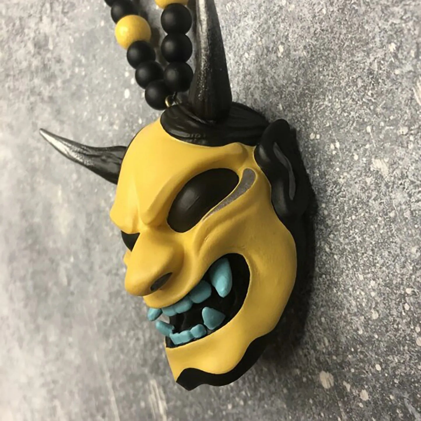 Japanese Oni Hannya Mask Car Mirror Charm Pendant | Resin