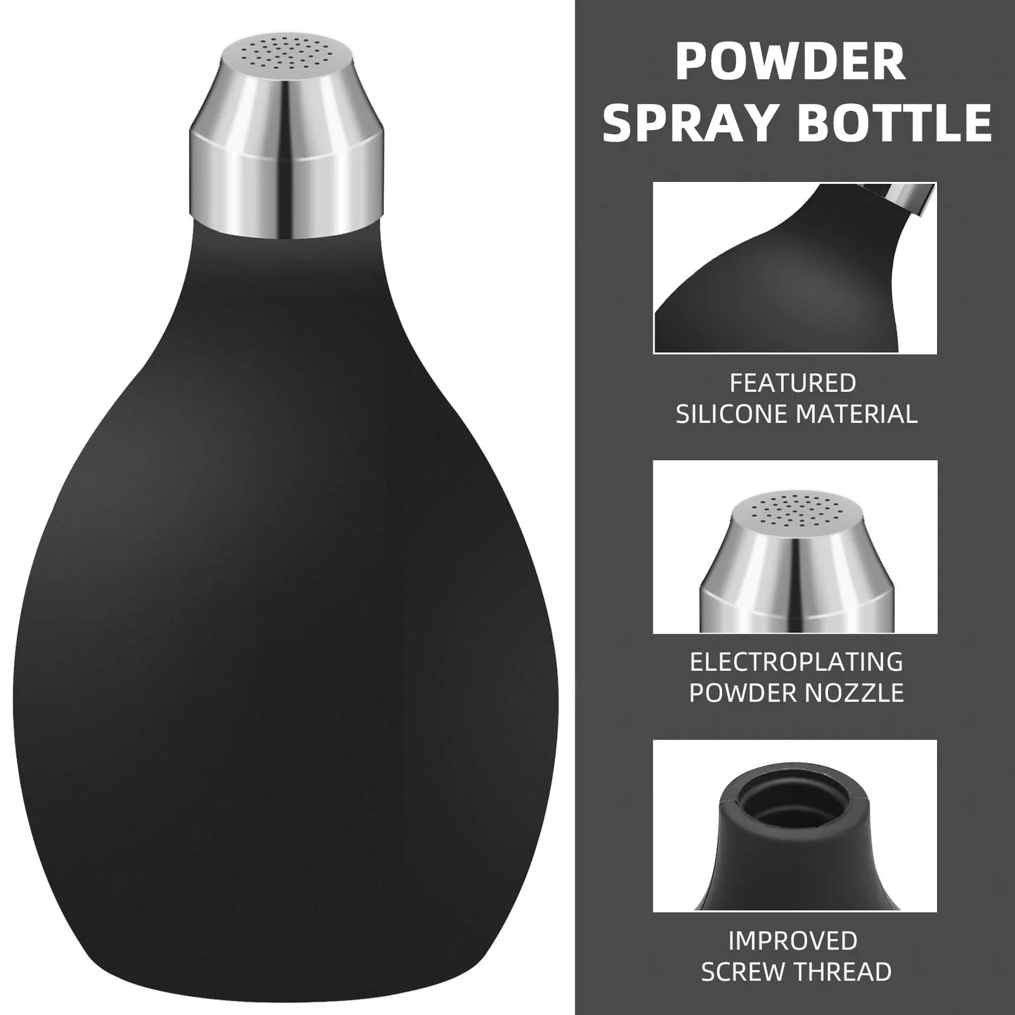 Professional Hair Powder Spray Bottle - Soft Silicone Powder Dispenser for Hair Trimming, Body Powder, and Baby Powder - Ideal Peaceful Pleasures Health and Wellness