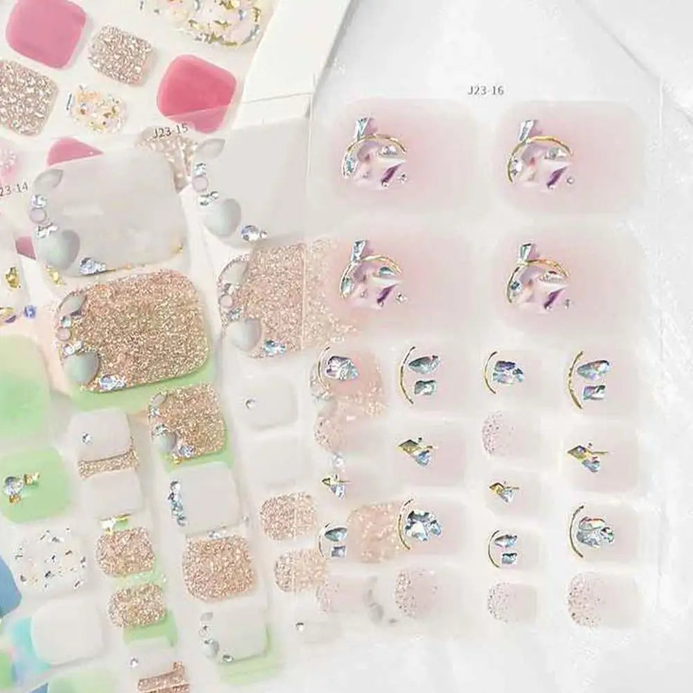 Glitter Toe Nail Stickers – 22 Count, DIY Nail Wraps Nail Care Peaceful Pleasures Health and Wellness