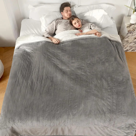 Queen Size Electric Heated Blanket, 84x90 Dual Control with 5 Heat Levels & Auto Off, Soft Sherpa for Bedding Peaceful Pleasures Health and Wellness United States